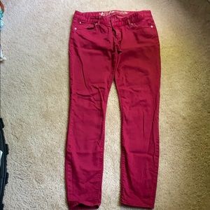 Berry colored Express Jean leggings